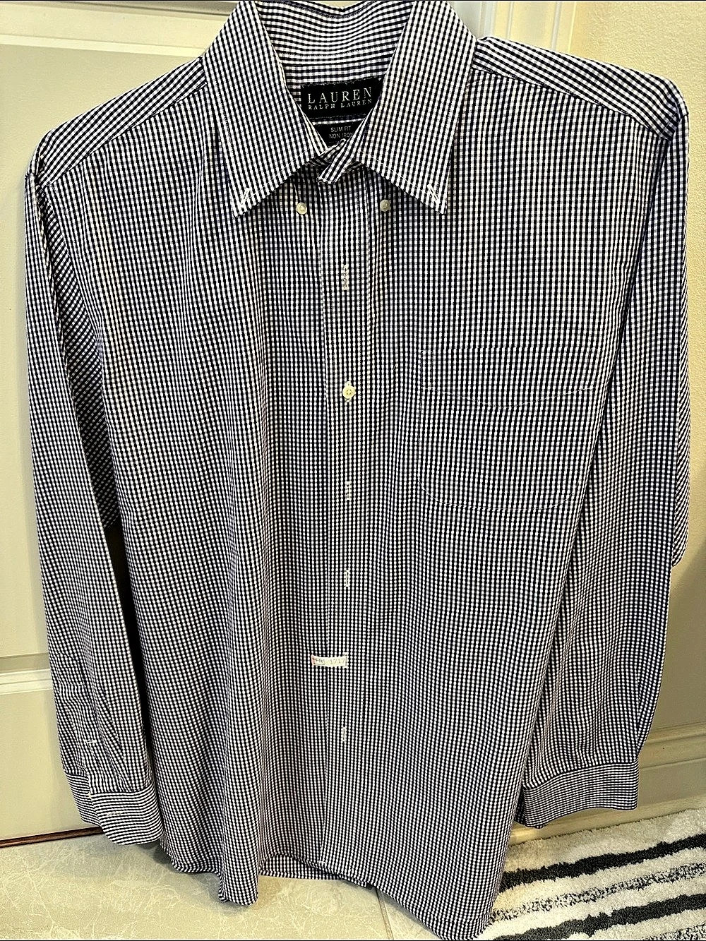 Lauren Ralph Lauren Checkered Button Down in Blue & White Size 16.5 34/35